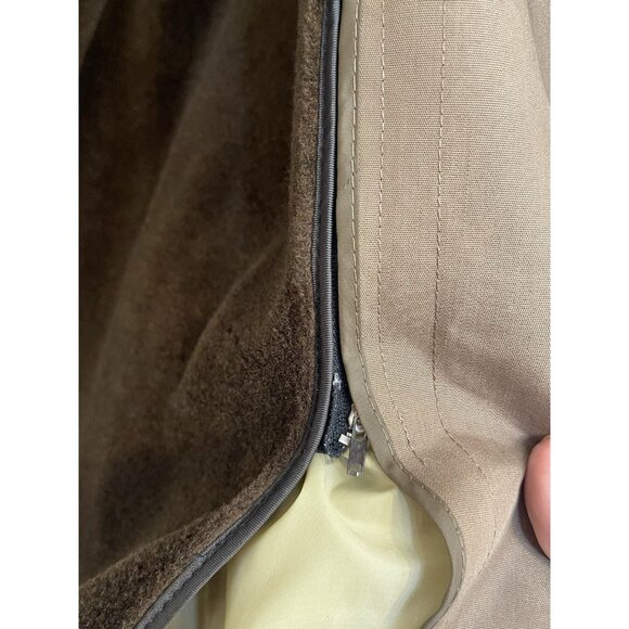London Fog Men's Trench Coat Pea coat Zip Out Lining Size 42 Reg Tan VTG - Picture 12 of 16